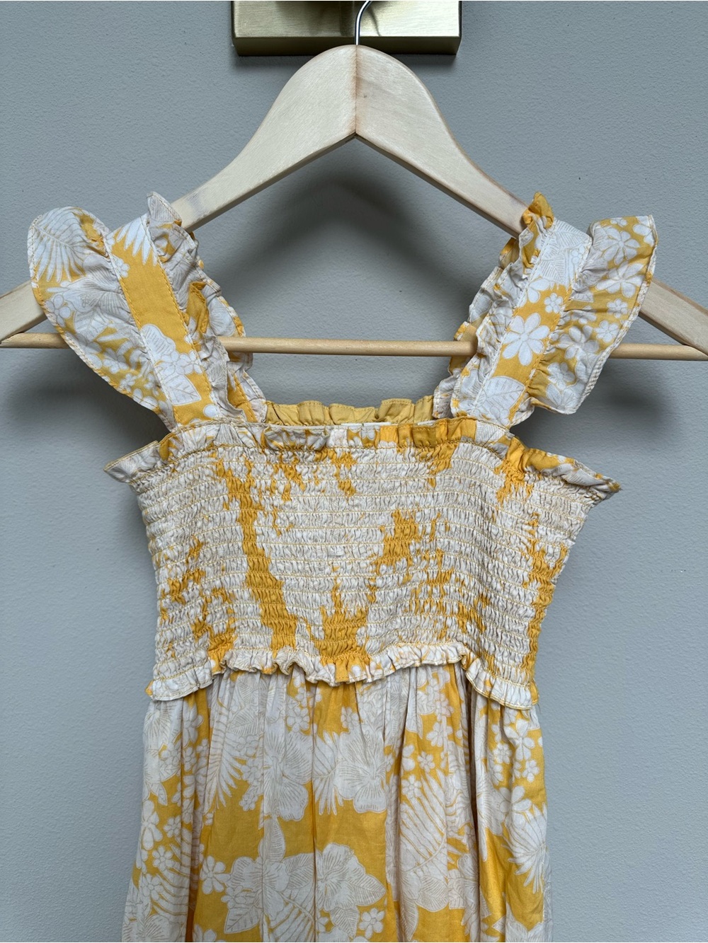 Janie and Jack Yellow and White Floral Smocked Sundress